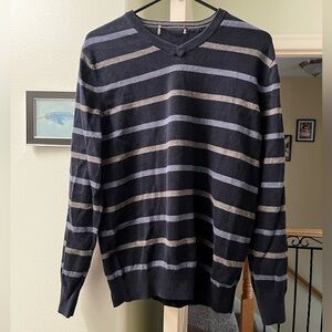 Men's V-Neck Striped Sweater